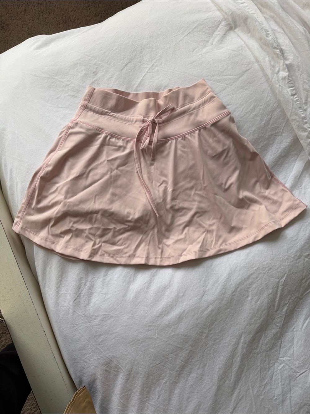 Light Pink Athletic Skirt with Drawstring Waist